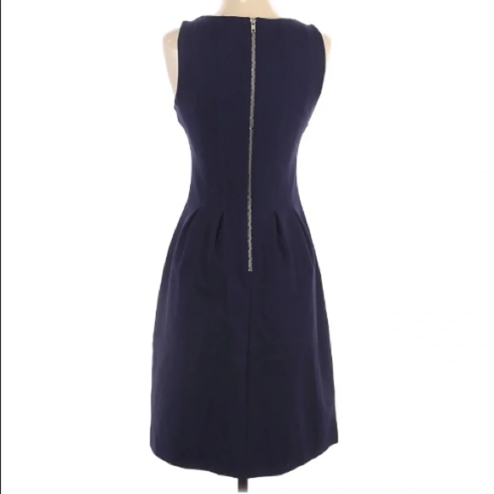 Navy j crew pleated flare navy blue dress